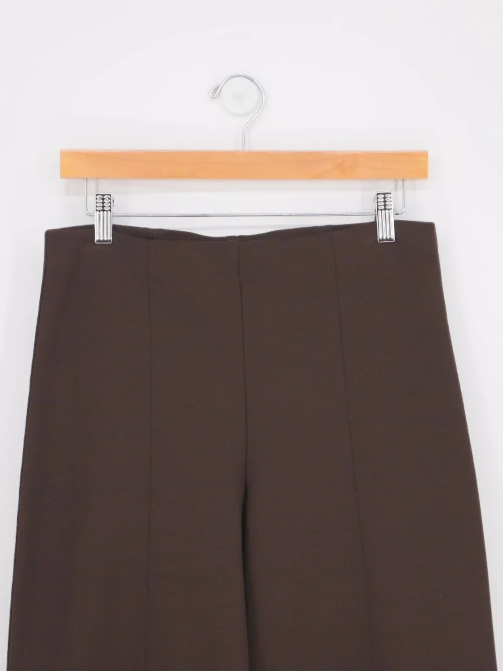 NWT BANANA REPUBLIC Wide-Leg Everywhere Ponte Pull On Pant in Dark Brown Size M - Picture 3 of 9